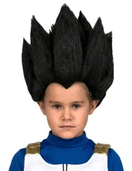 Vegeta-Perücke für Kinder Dragon Ball schwarz