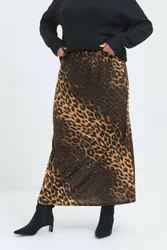 Women's Leopard Print Maxi Skirt in Brown Size: 16 - Brown - Size: 16