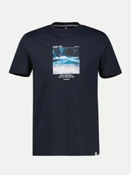 T-Shirt mit Surfer-Motiv-Print Blau L