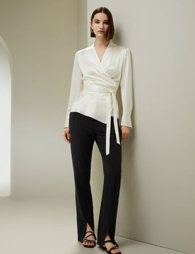 Camicia Donna Seta Una Silhouette Femminile A Clessidra 100% Pura Seta Delicato Sulla Pelle E Traspirante 38