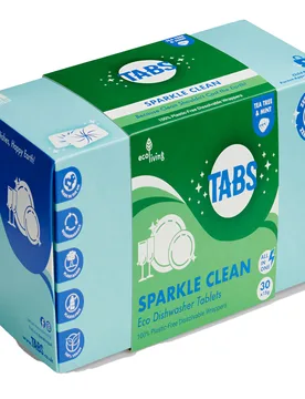 TABS Plastic Free Dishwasher Tablets - Tea Tree & Mint - 30 Pack - ecoLiving - FashionsVida