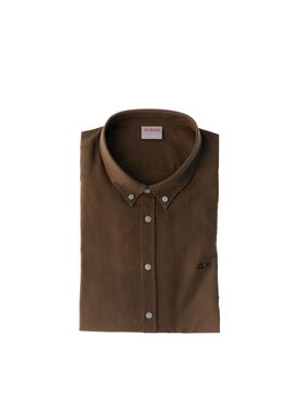 SUN68 Camicia in lino MARRONE L