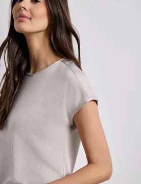 Shirt mit Boatneck und Schulterdetail female Beige - Street One - FashionsVida