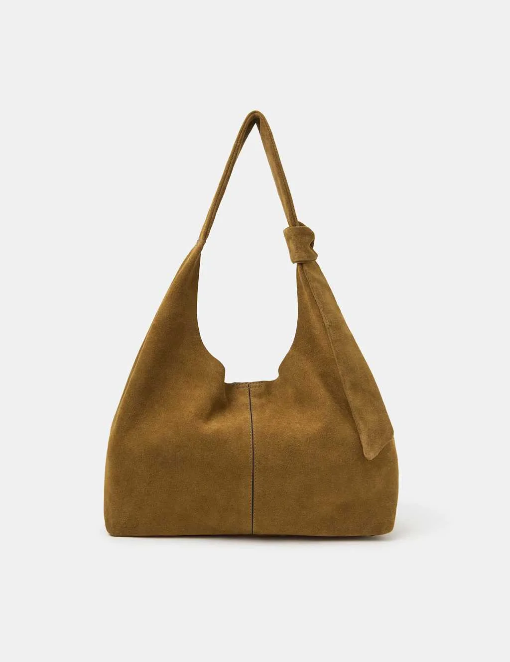 Suede Knotted Detail Shoulder Bag Tan female - Accessorize - FashionsVida