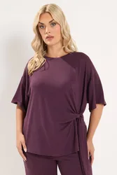 Side Knot Top - Purple - Size: 26-28