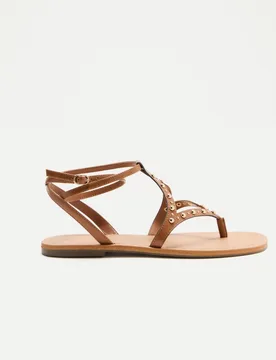 Sandalias planas de mujer con tiras con bolitas - Tintoretto - FashionsVida