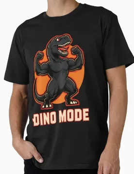 Dino Mode 0512 Funny Gift t shirt for Gym Workout Fitness 100% cotton Short Sleeve Graphic Clothes All size tops S-6XL - Aliexpress - FashionsVida