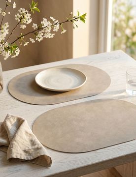 Tovagliette ovali 2 pack - grigio chiaro