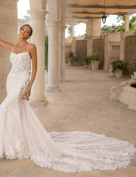 Luxury Mermaid Wedding Dress Customized Strapless Spaghetti Straps Sparkling Lace Bridal Gown Vestidos De Novia Sweep Train - Aliexpress - FashionsVida