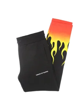 Pantalone Tuta Leggero Uomo Red Shaded Flames Pants Black/red - VISION OF SUPER - FashionsVida
