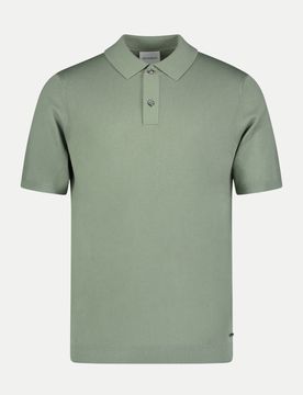 Kurzarmpullover mit Polokragen Grün L