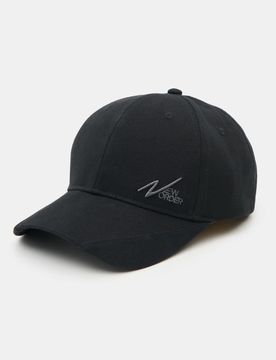 Cappellino in cotone con ricamo - nero