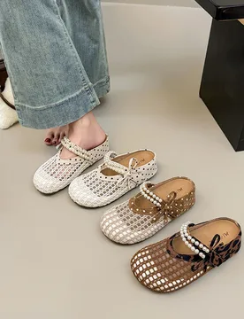 Women Leopard Print Mesh Mules Bow Decor Slip On Half Slippers Fashion Round Toe Mid Heel Outdoor Casual Summer Shoes for Ladies - Aliexpress - FashionsVida