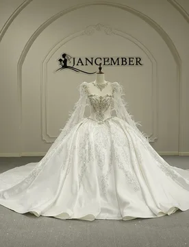 Customized Ball Gown Wedding Dresses 2026 With Feathers Party Evening Dresses White Elegant Beaded Bridal Gowns robe de mariée - Aliexpress - FashionsVida