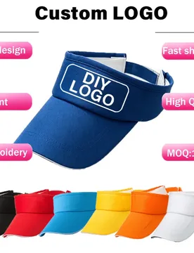 Custom Summer Adjustable Empty Top Visor Caps for Women Outdoor Sunscreen Visor Hat Female UV Protection Men Big Brim Sun Hats - Aliexpress - FashionsVida