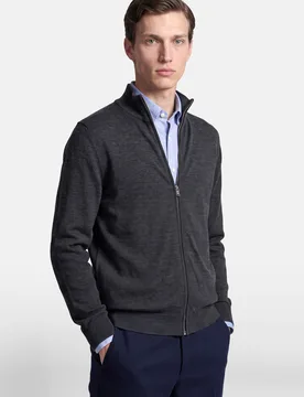 Regular Cardigan Uni Grau XL - Seidensticker - FashionsVida