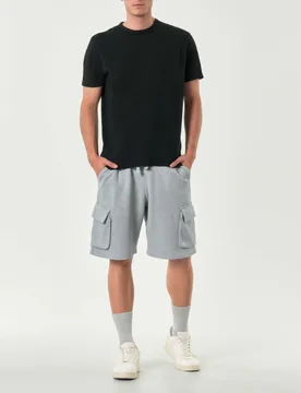 Bermuda cargo grigio in felpa di puro cotone - MC2 SAINT BARTH - FashionsVida