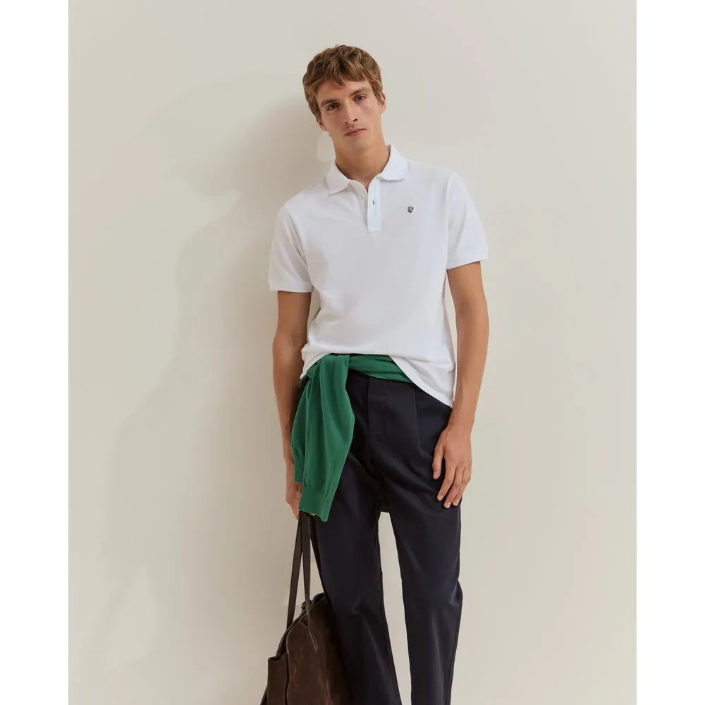 Polo de manga corta de hombre en piqué de algodón - Lion of Porches - FashionsVida
