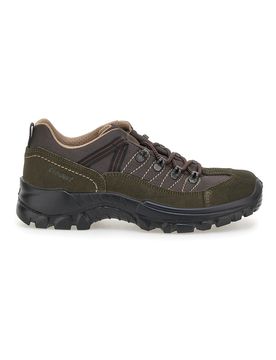Scarpe da trekking verde militare con suola carrarmato 13358S34 46