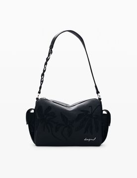 Bolso Mediano bordados charms, Mujer, Poliuretano, Negro, U
