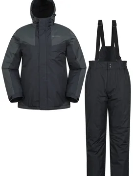 Mens Ski Jacket and Pant Set - Black - Mountain Warehouse - FashionsVida