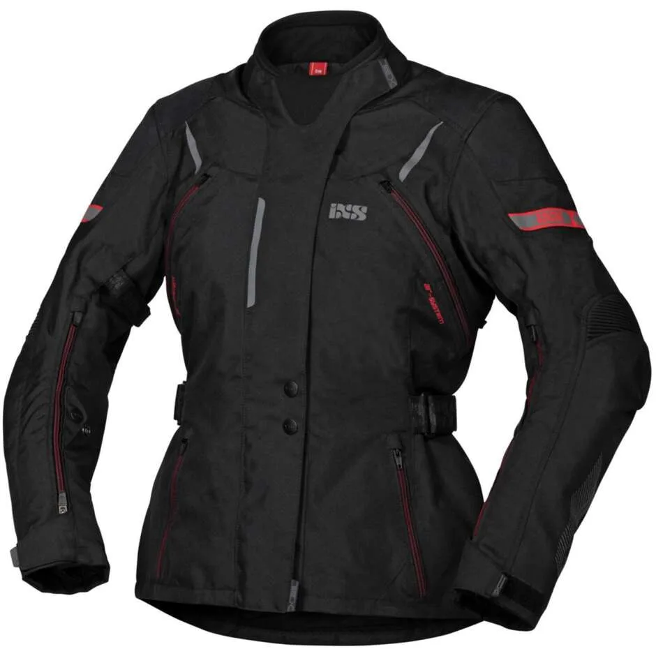 Giacca Donna Moto Tour LIZ-ST Nero Rosso taglia XL - iXS - FashionsVida