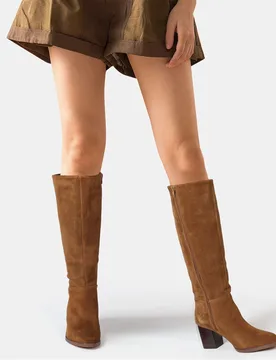 Womens Suede Knee High Boot Ladies In Brown - Size Uk 6 - Biba - FashionsVida