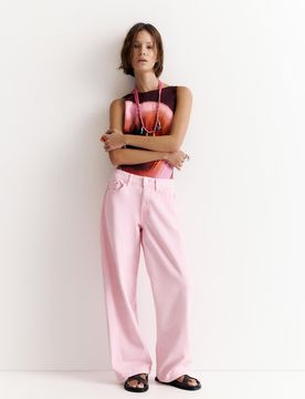 Jeans Barrel Rosa