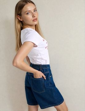 Bermuda in denim - steel blue