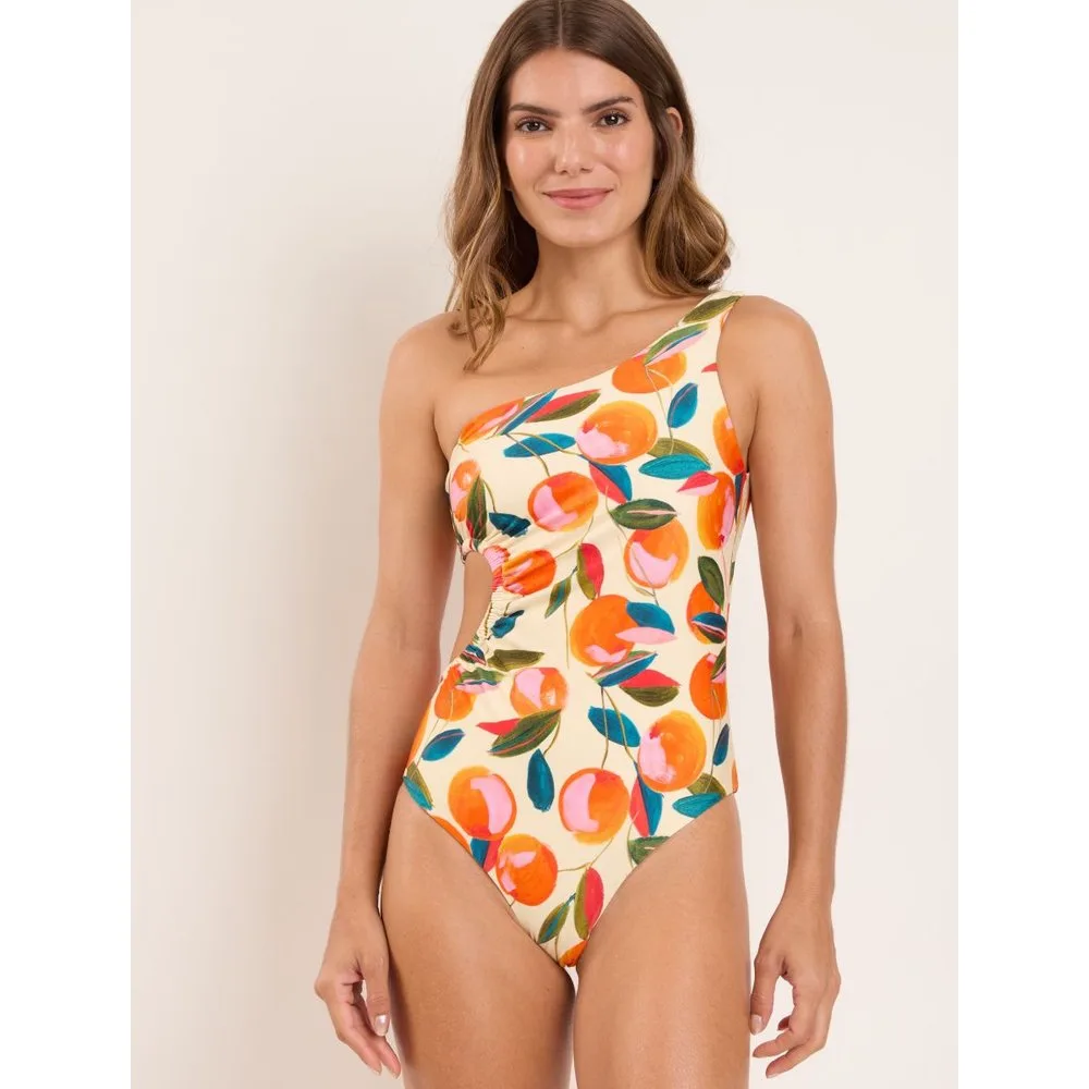Bañador asimétrico de mujer estampado con relleno - Río de Sol - FashionsVida