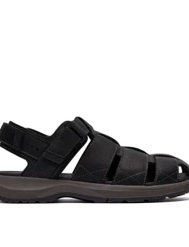 Men's Guideview Cove Black Leather Fisherman Sandals Size: 10-Standard Fit - Black - Size: 10-Standard Fit - Clarks - FashionsVida