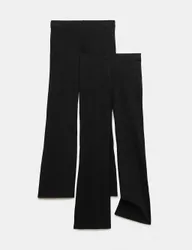 Pack Cotton Rich Flared Leggings (6-16 Yrs) Black female