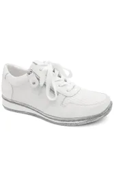 Women's Zip & Lace Fashionable Trainers in White Size: 9 - White - Size: 9