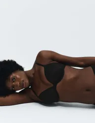 Body Lace Wired Demi Cup Bra (A-E) Black female