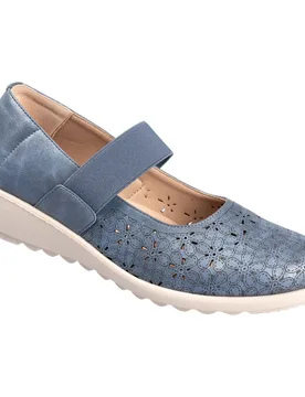 Keil-Ballerina „Karin“ blau 36 Damen - wonderwalk - FashionsVida