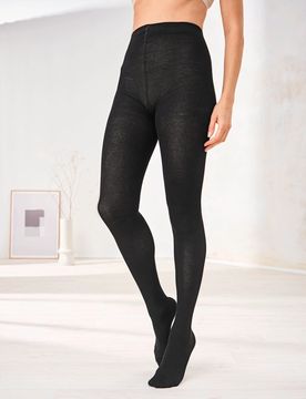 Stützstrumpfhose Bio-Baumwolle - Schwarz - female - Size: M