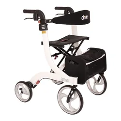 Rollator Nitro für innen & außen, klappbar, zum Sitzen & Fahren weiss
