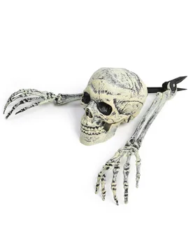 Skelett-Dekorartion für den Garten Skelett-Teile Halloween Dekoration 3-teilig beige Arme 38 cm Schädel 15,2 x 11,4 cm - KARNEVAL-MEGASTORE - FashionsVida