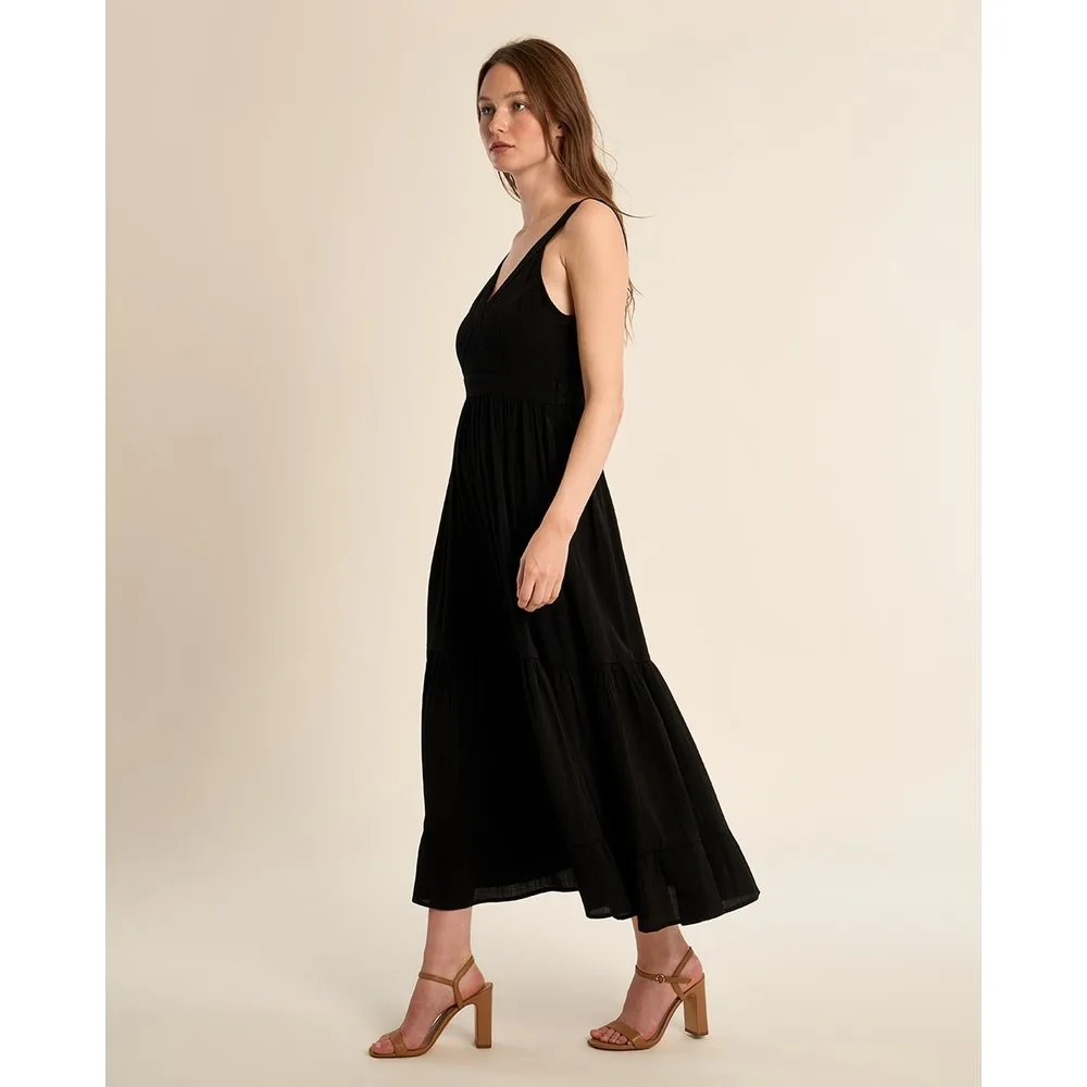 Vestido largo de tirantes detalle volantes - Molly Bracken - FashionsVida