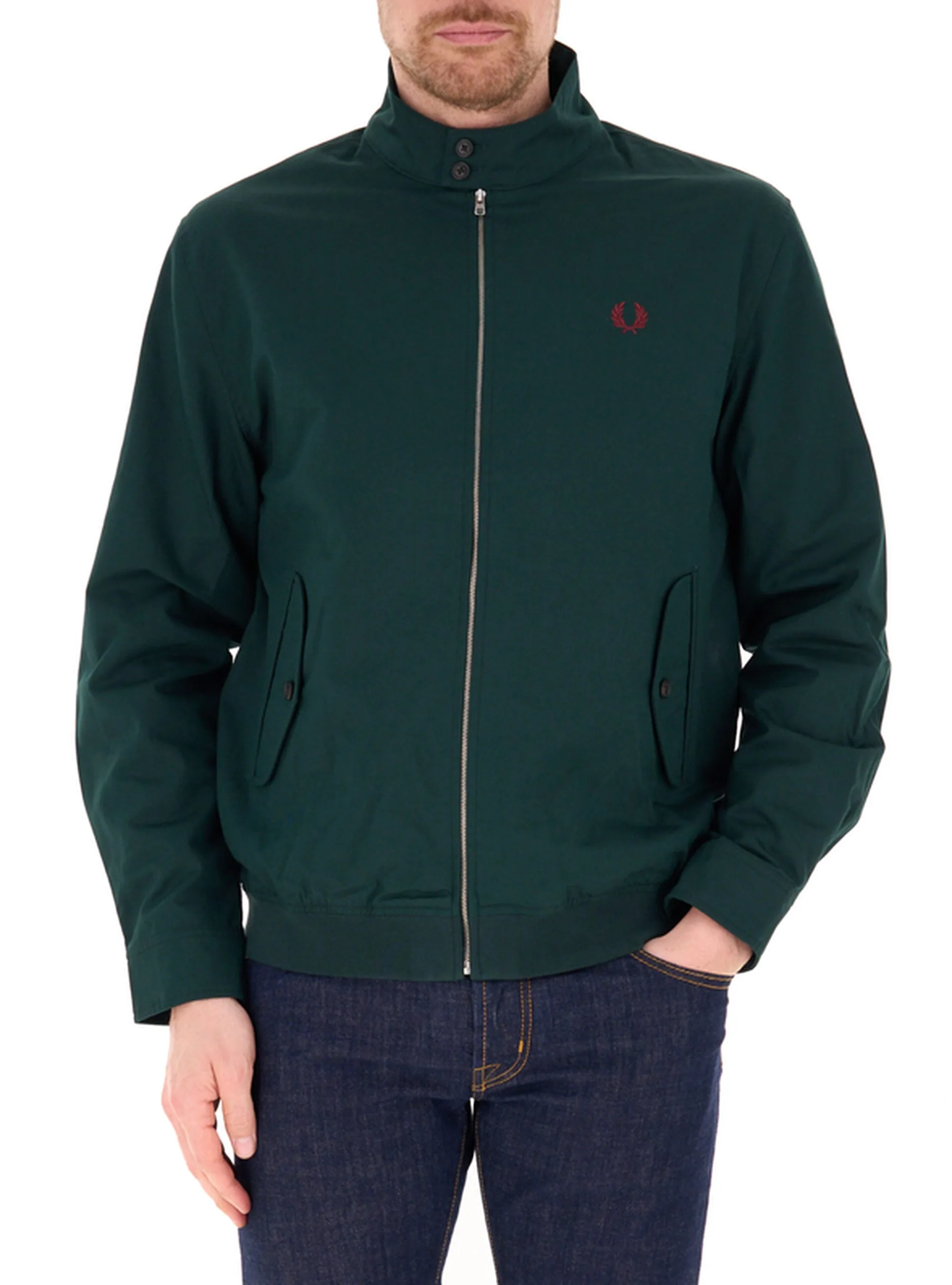 Giubbino misto cotone VERDE BOTTIGLIA S - Fred perry - FashionsVida