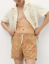 Quick Dry Embroidered Swim Shorts Butterscotch male