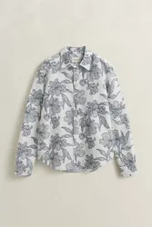 REG FLORAL PRINT LINEN SHIRT female