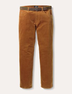 Gürtel-Cord Five-Pocket, Regular Fit#normale Größen#schlanke Größen#untersetzte Größen, Farbe Gelb, 64, inklusive Gürtel elastisch und bequem