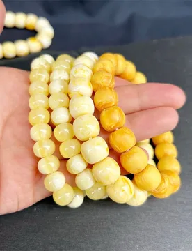 Pure Burmese yellow dragon robe amber white flower wax bracelet, Russian material, finely crafted vintage-style beads, small app - Aliexpress - FashionsVida