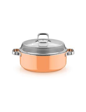 Olla para estofar con tapa de cristal FUSINTEC MINERAL PRO 6ml/28cm Naranja Papaya naranja