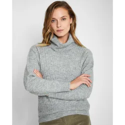 Jersey de mujer ancho con cuello vuelto