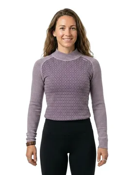 T-shirt à Manches Longues Kvitegga Merino 230 Cross Neck Orchid XL - Devold Of Norway - FashionsVida