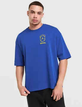 Mens Maglia Brazil Graphic - Blu, blu blu Uomo taglia L - Jordan - FashionsVida