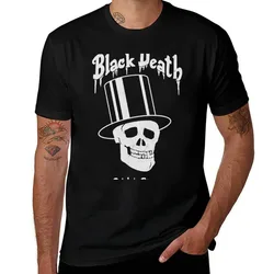 Black Death Vodka Drink in Peace Top Hat Skull Distressed T-Shirt man tshirt man t shirt heavy cotton T-shirt