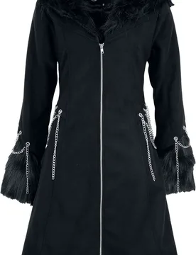 Rockabilly Mantel - Neoma Coat - XS bis XXL - für Damen - Größe S - schwarz - Frauen - female - Vixxsin - FashionsVida